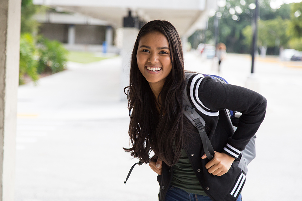 Miami Dade College student posing for the camera