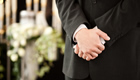 Man at a funeral service